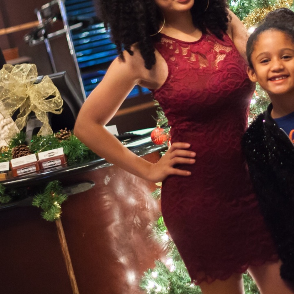 Wine Lace Dress